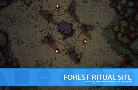 Forest Ritual Site - D&D Map for Roll20 And Tabletop - Dice Grimorium