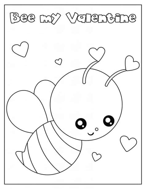 Cute Animal Coloring Pages for Valentine's Day – Party + Bright