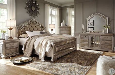 Birlanny Silver Upholstered Panel Bedroom Set from Ashley | Coleman Furniture | Bedroom sets ...