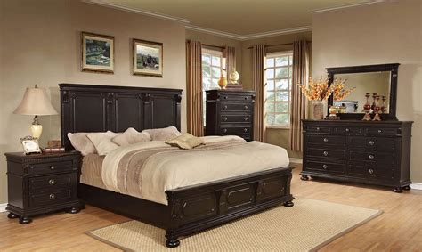 Rivington Hall Antique Black Panel Bedroom Set from Avalon Furniture ...