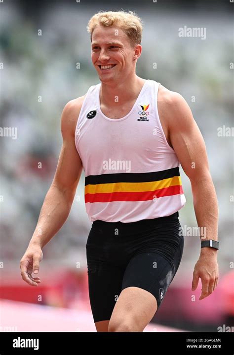 Belgian Ben Broeders celebrates during the heats of the men's pole ...