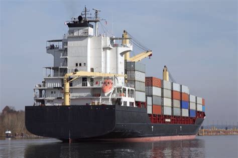 Container Ship on Kiel Canal Stock Image - Image of lock, business ...