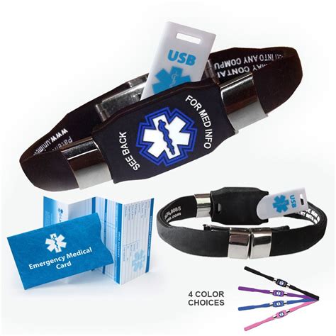 Elite USB Medical Alert ID Bracelet. Waterproof! 5 Colors, Free Custom Engraving | Medic alert ...