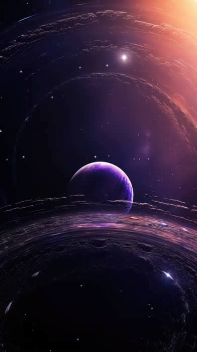 A mesmerizing phone wallpaper presenting an exoplanet with ethereal ...