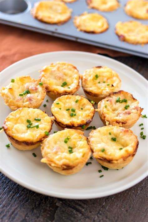 Mini Ham & Cheese Quiche with Caramelized Onions