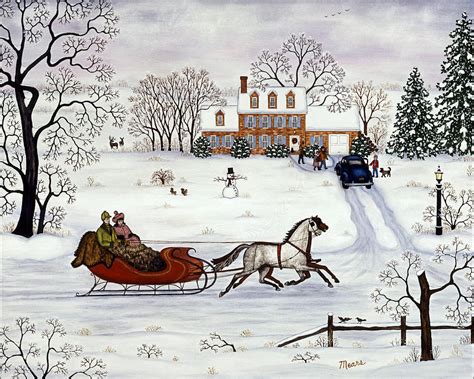 Christmas Sleigh Ride Painting by Linda Mears - Pixels