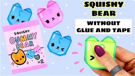 Origami Squishy Gummy Bear || Squishy Paper Craft || Origami Squishy ...