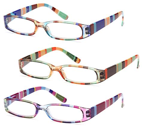 GAMMA RAY 3 Pairs Ladies Fashion Readers Colorful Reading Glasses Color Block 849344038962 | eBay