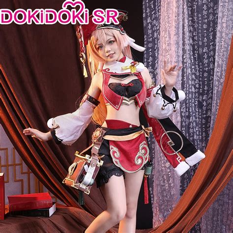 PRE-SALE DokiDoki-SR Game Genshin Impact Yanfei Cosplay Costume Yanfe – dokidokicosplay