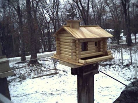 Charming Log Bird Feeder #3 - Log Cabin Bird Feeder Plans Free | Bird ...