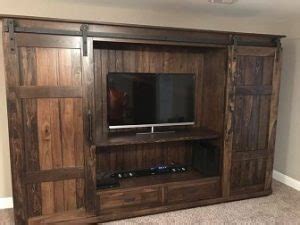 Sliding Barn Door Entertainment Center | Farmhouse Furniture