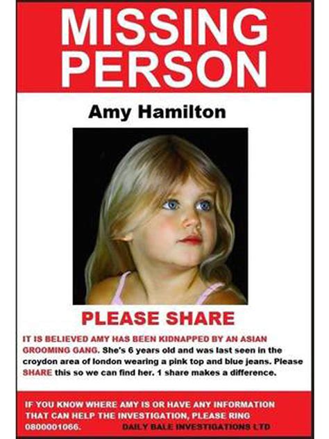 Missing ‘Amy Hamilton’ poster circulating on social media revealed as ...