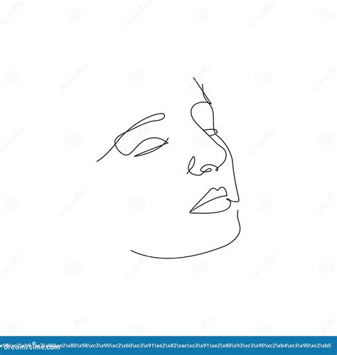 One Line Woman Drawing Face. Minimalism Art. Female Contour Portrait Stock Vector - Illustration ...