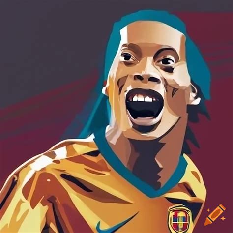 Ronaldinho playing soccer on Craiyon