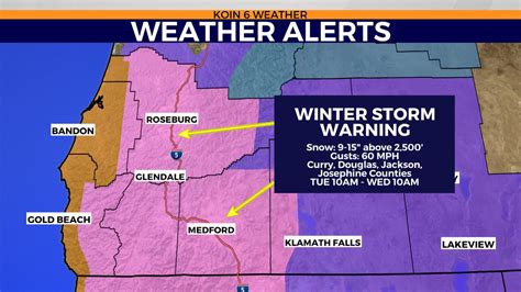 Historic snowstorm takes aim at Southern Oregon Tuesday | KOIN.com