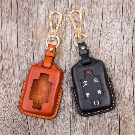 MinoCrafts For GMC Key Fob Cover Leather Key Case Compatible with Chevy ...