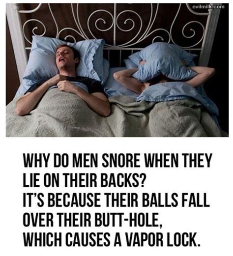 The reason as to why men snore - Meme Guy