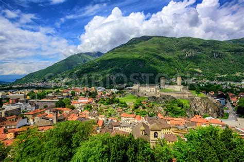 Bellinzona Old Town, swiss Alps, Switzerland - GlobePhotos - royalty ...