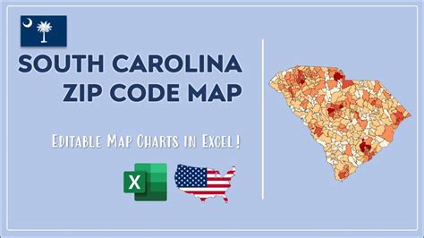 South Carolina Zip Code Map in Excel - Zip Codes List and Population ...