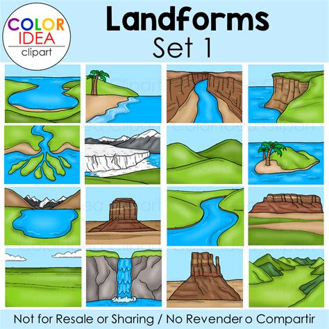 Landforms Clip Art | Clip art, Geology activities, Landforms - Clip Art ...