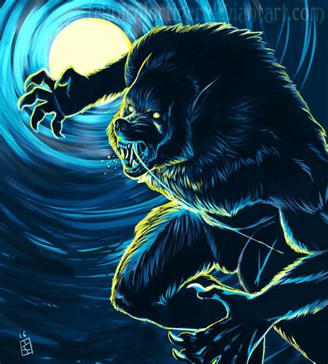 Blue Moon | Werewolf art, Werewolf, Canine art