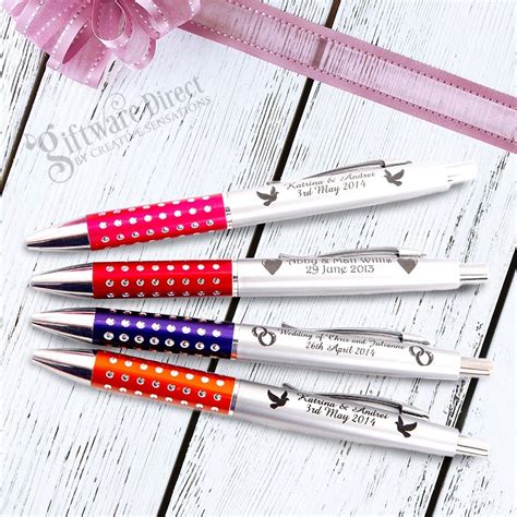 Our bright coloured sparkle pens are a stand out feature at any wedding ...