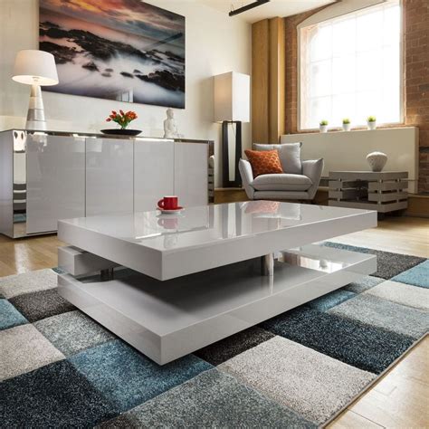 Beautiful Coffee / Side Table / Tables Grey Gloss Modern Designer 397A | Minimalist coffee table ...