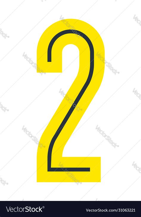 Font for your design number two in simple style Vector Image