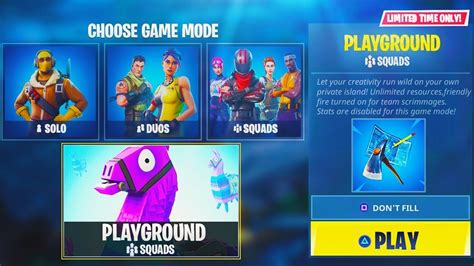 NEW "PLAYGROUND" GAMEMODE in Fortnite! - NEW Fortnite PLAYGROUND LTM MODE! (Fortnite New ...