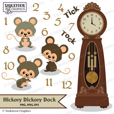 Hickory Dickory Dock Clipart Instant Download File Digital | Etsy