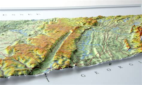 Tennessee Raised Relief 3D map – RaisedRelief.com