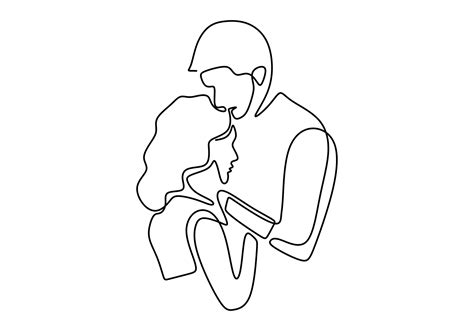 Continuous one line drawing. Loving couple woman and man in love ...