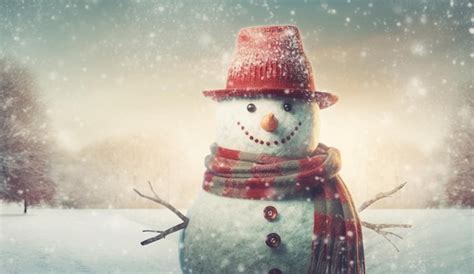 Premium Photo | Adorable Snowman in a Winter Wonderland