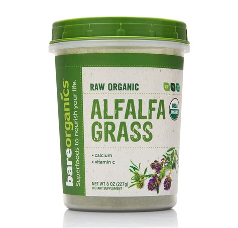 BAREORGANICS Alfalfa Grass Powder (Raw - Organic) - Walmart.com