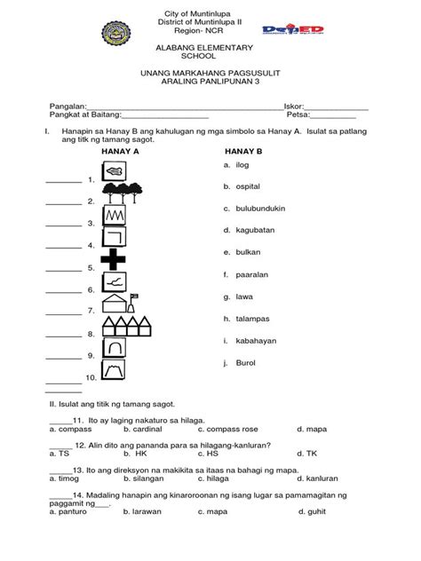 Grade 1 Week 1 Worksheet Araling Panlipunan