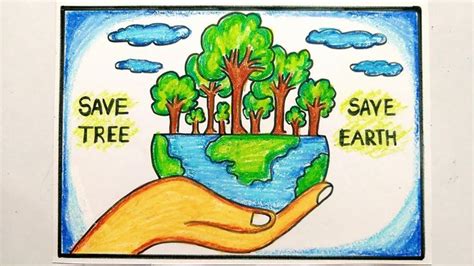 Van mahotsav drawing Idea /Save Environment drawing poster chart for ...