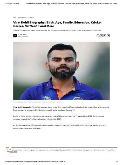 Virat Kohli Biography - Birth, Age, Family, Education, Cricket Career ...