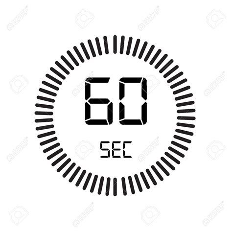 The 60 seconds icon, digital timer. clock and watch, timer, coun : Kids ...