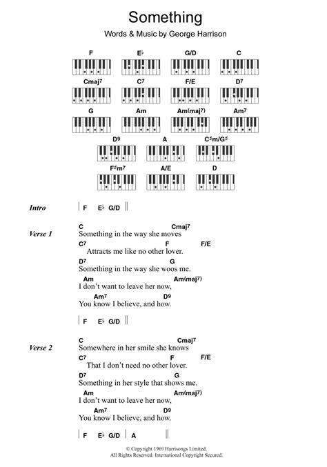 Something (Piano Chords/Lyrics) - Print Sheet Music Now