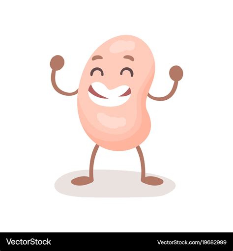 Funny smiling soy bean character cute soybean Vector Image