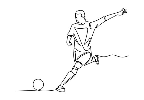 Vector of football player continuous one line drawing Football Player Drawing, Aesthetic Drawing ...