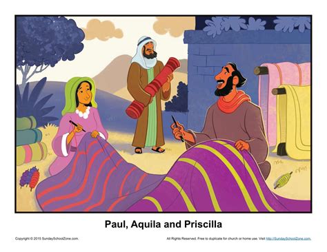 Aquila and Priscilla Story Illustration | Personajes biblicos, Actividades de la escuela ...