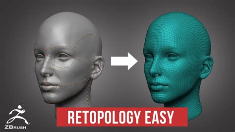 Zbrush Face retopology EASY - Zbrush 2022 - YouTube