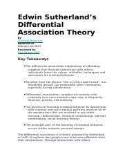 Understanding Edwin Sutherland's Differential Association | Course Hero