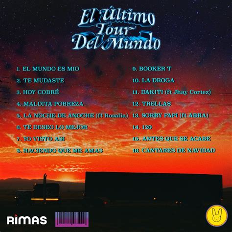 Tracklist poster El Ultimo Tour Del Mundo Music Album Poster| Album ...