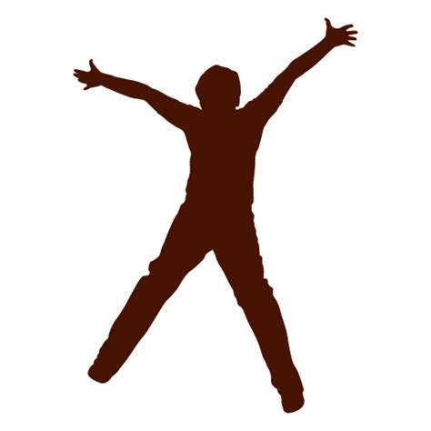 Teen boy jumping with open arms silhouette - Transparent PNG & SVG ...