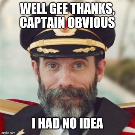 Thanks Captain Obvious Meme