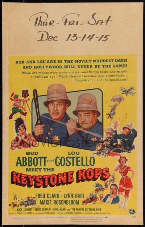 eMoviePoster.com: 2b0468 ABBOTT & COSTELLO MEET THE KEYSTONE KOPS WC 1955 Bud & Lou in the ...