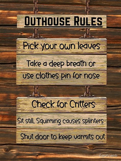 "Outhouse Rules Digital Art Print" Poster for Sale by carol2765 | Redbubble