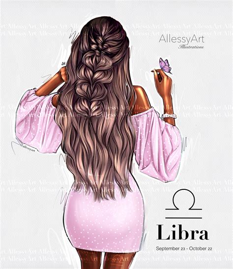 Horoscope Illustration Instant Download Libra Zodiac Sign - Etsy